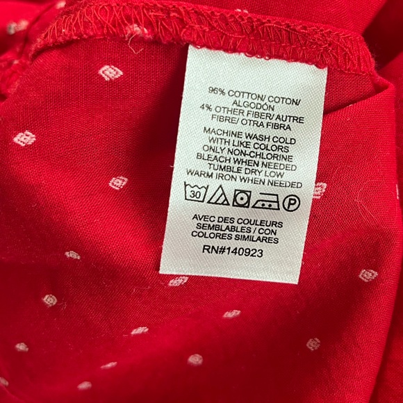 Loft Outlet Women's Red Puff Sleeve Top Cotton Blend Size Small - Picture 10 of 16